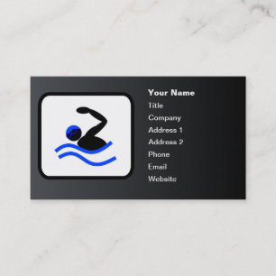 Carte De Visite Logo de nage personnalisable Noir