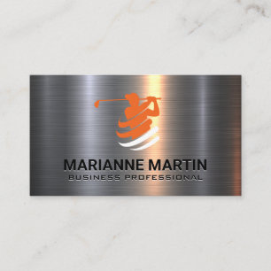 Carte De Visite Logo de navigation de golf   Metallique