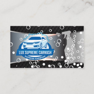 Carte De Visite Logo de nettoyage automatique   Bulles de savon   