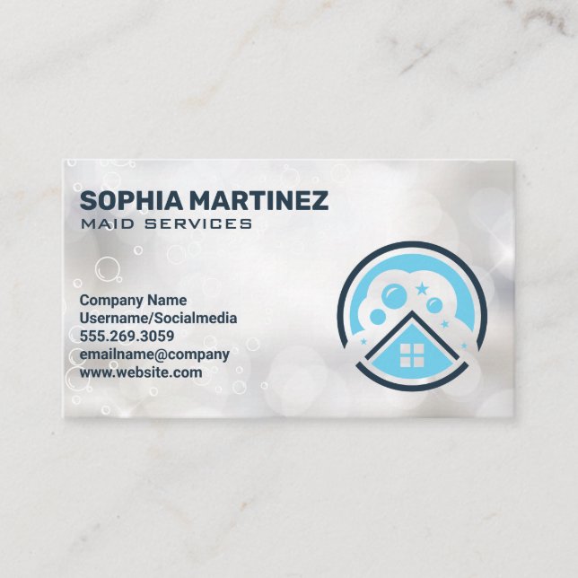 Carte De Visite Logo de nettoyage de la maison (Devant)