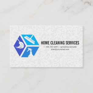 Carte De Visite Logo de nettoyage de la maison Bain à carreaux