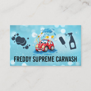 Carte De Visite Logo de nettoyage de la voiture de dessin auto