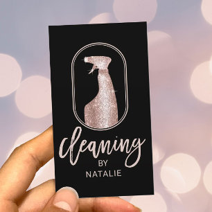 Carte De Visite Logo de nettoyage de maison moderne Typographie or