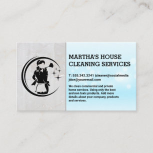 Carte De Visite Logo de nettoyage des domestiques Services à dom