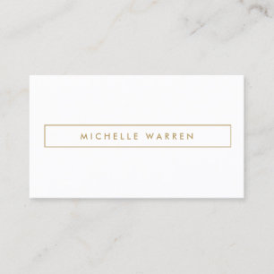 Carte De Visite Logo de nom en boîte MODERNE et MINIMAL en or
