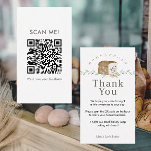 Carte De Visite Logo de pain botanique Laissez un avis QR Code
