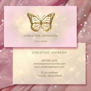 Carte De Visite logo de papillon fausse parties scintillant