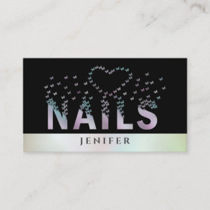 Carte De Visite Logo de papillons holographiques de luxe