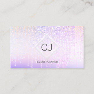 Carte De Visite Logo de Parties scintillant holographique moderne