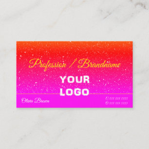 Carte De Visite Logo de Parties scintillant rayonnante rouge rose