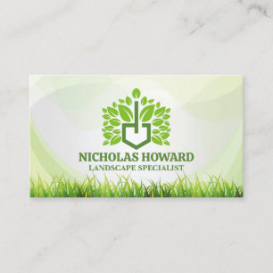 Carte De Visite Logo de paysage moderne   Herbe