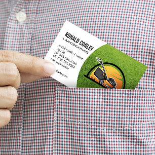 Carte De Visite Logo de paysage   tondeuse à gazon