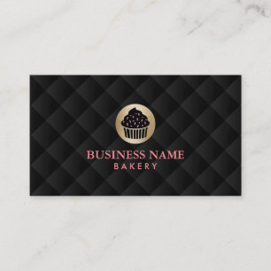 Carte De Visite Logo de petit gâteau d'or de boulangerie élégant