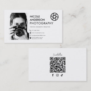 Carte De Visite Logo de photographie minimaliste moderne avant