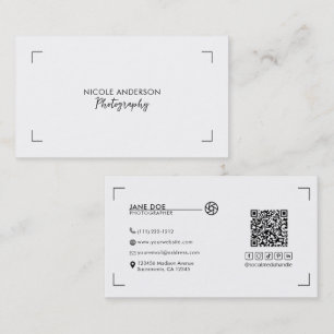 Carte De Visite Logo de photographie minimaliste moderne et propre