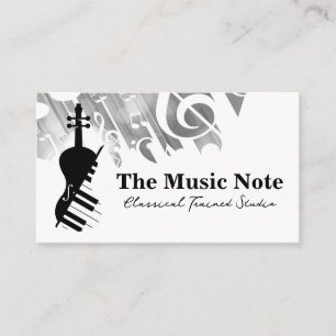 Carte De Visite Logo de piano violon Musique