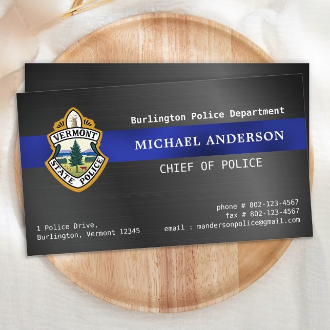 Carte De Visite Logo de police personnalisé Métallurgique police (Créateur téléchargé)