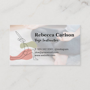 Carte De Visite Logo de pose de yoga Méditation de bien-être