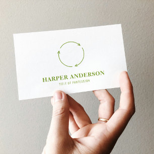 Carte De Visite Logo de recyclage vert minimal moderne Écologiqu