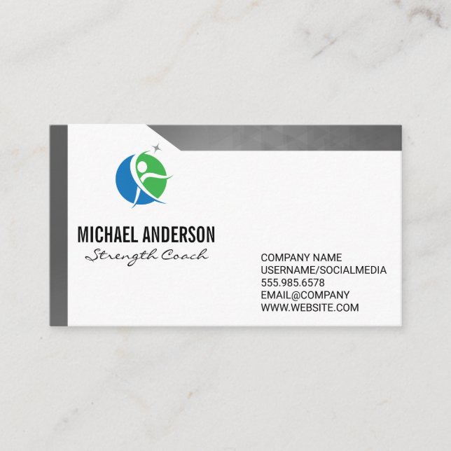 Carte De Visite Logo de remise en forme | Formateur personnel (Devant)