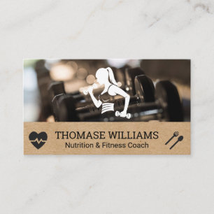 Carte De Visite Logo de remise en forme   Gym et poids