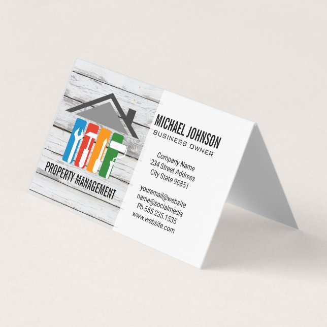 Carte De Visite Logo de réparation à domicile | Entrepreneur génér (Devant)