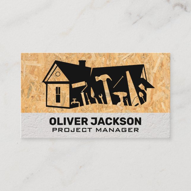 Carte De Visite Logo de réparation à domicile | Mur en briques | B (Devant)