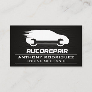 Carte De Visite Logo de réparation automatique   Fibre de carbone 