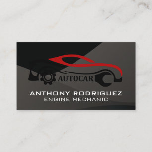 Carte De Visite Logo de réparation automatique   Voiture de sport