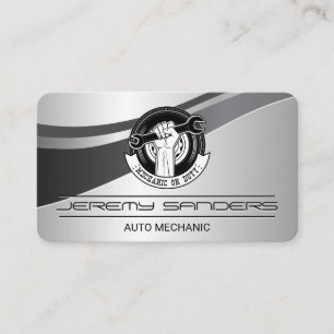 Carte De Visite Logo de réparation automobile Mécanique en servi