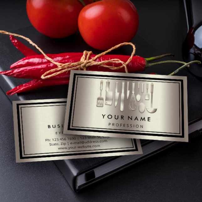 Carte De Visite Logo de restaurant de Cuisine de CODE QR personnal (Créateur téléchargé)