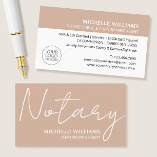 Carte De Visite Logo de script d'agent de signature de prêt notari