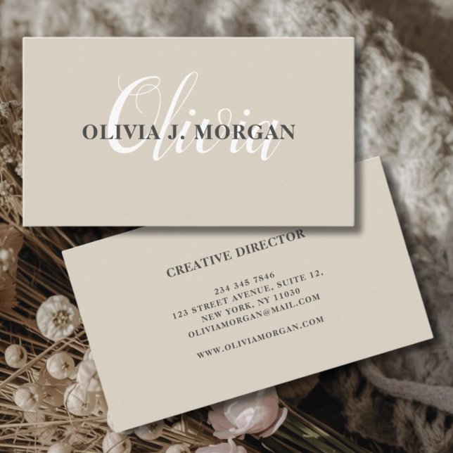 Carte De Visite Logo de script moderne nom professionnel minimal (Créateur téléchargé)