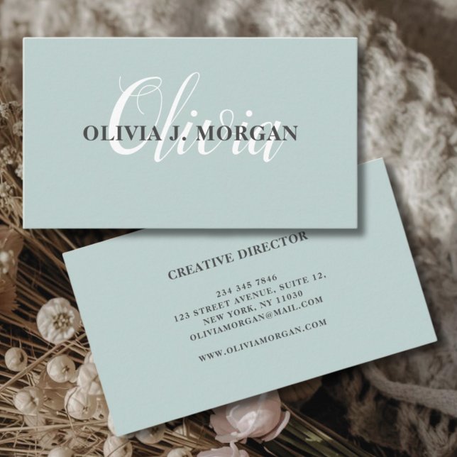 Carte De Visite Logo de script moderne nom professionnel minimal (Créateur téléchargé)