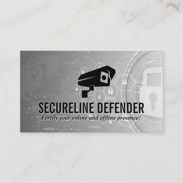 Carte De Visite Logo de sécurité | Cyber Tech Lock Arrière - plan (Devant)