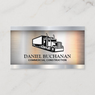 Carte De Visite Logo de semi-camion   Arrière - plan industriel mé
