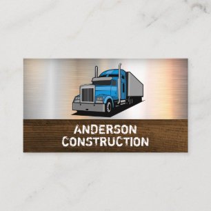 Carte De Visite Logo de semi-camion   Bois métallique