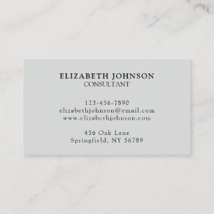 Carte De Visite Logo de société gris clair élégant professionnel