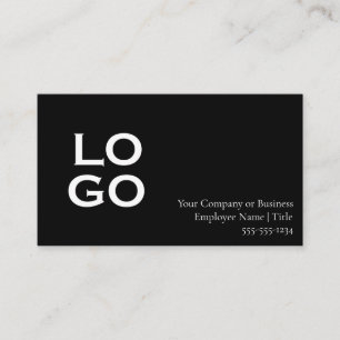 Carte De Visite Logo de société ou d'entreprise noir personnalisé