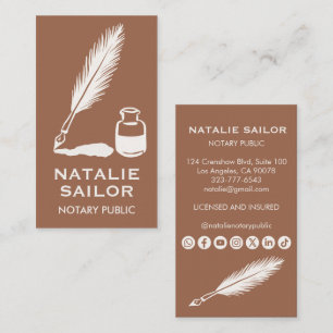 Carte De Visite Logo de stylo à encre plume Quill personnalisé pou