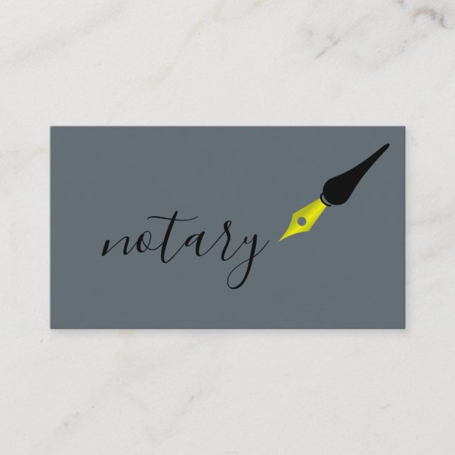 Carte De Visite Logo de stylo de l'agent notaire Écrivain de calli (Devant)