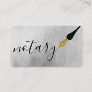Carte De Visite Logo de stylo de l'agent notaire Écrivain de calli