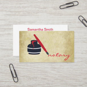Carte De Visite Logo de stylo de notaire agent freelance calligrap