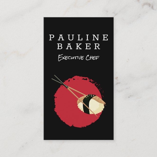 Carte De Visite Logo de Sushi et Chopsticks (Devant)