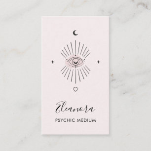 Carte De Visite Logo de symbole du troisième œil mystique rose pâl