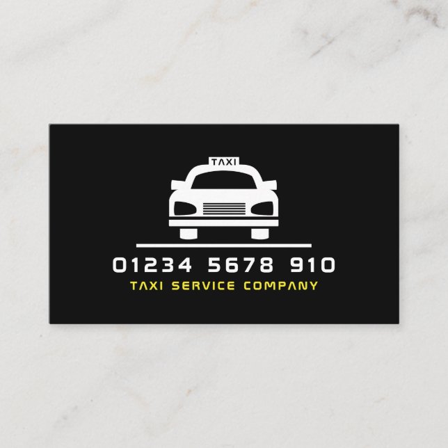 Carte De Visite Logo de taxi blanc, Tarifs (Devant)