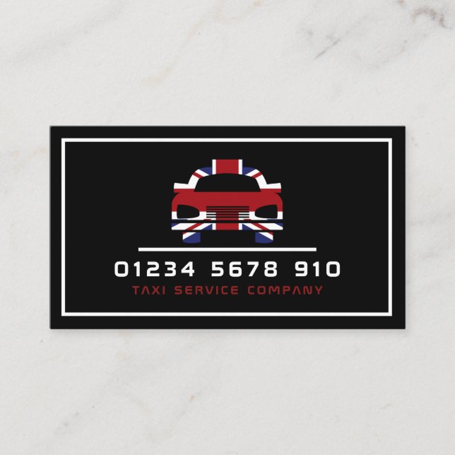 Carte De Visite Logo de taxi du pavillon britannique, Tarifs (Devant)