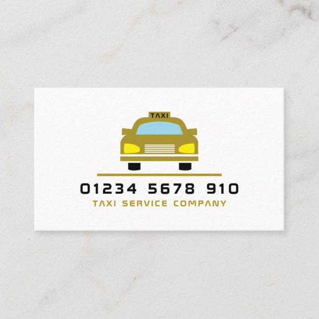 Carte De Visite Logo de taxi Gold, Tarifs (Devant)