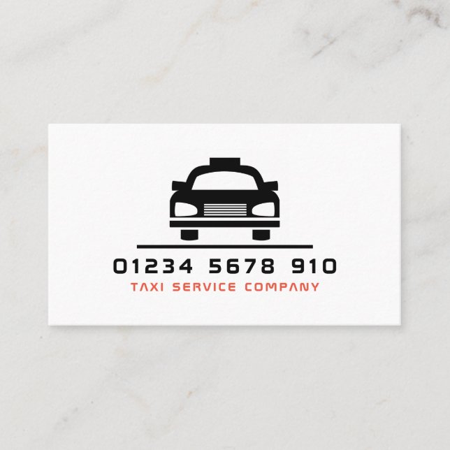 Carte De Visite Logo de taxi noir, Tarifs (Devant)