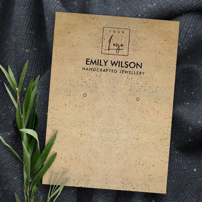 CARTE DE VISITE LOGO DE TEXTURE DE TERRACOTTE RUSTIQUE ÉCRAN DE RE (Créateur téléchargé)